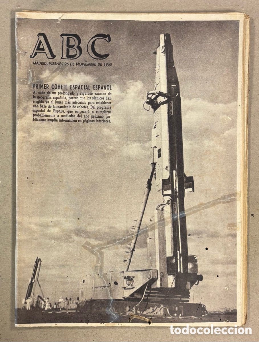 Coleccionismo de revistas y peri&oacute;dicos: ABC (26 DE NOVIEMBRE DE 1965). PRIMER COHETE ESPACIAL ESPA&Ntilde;OL,&hellip;
