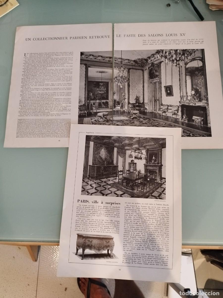 Coleccionismo de revistas y peri&oacute;dicos: Hojas de revista Francesa de arte, la historia y la decoraci&oacute;n de interiores del siglo XVIII.