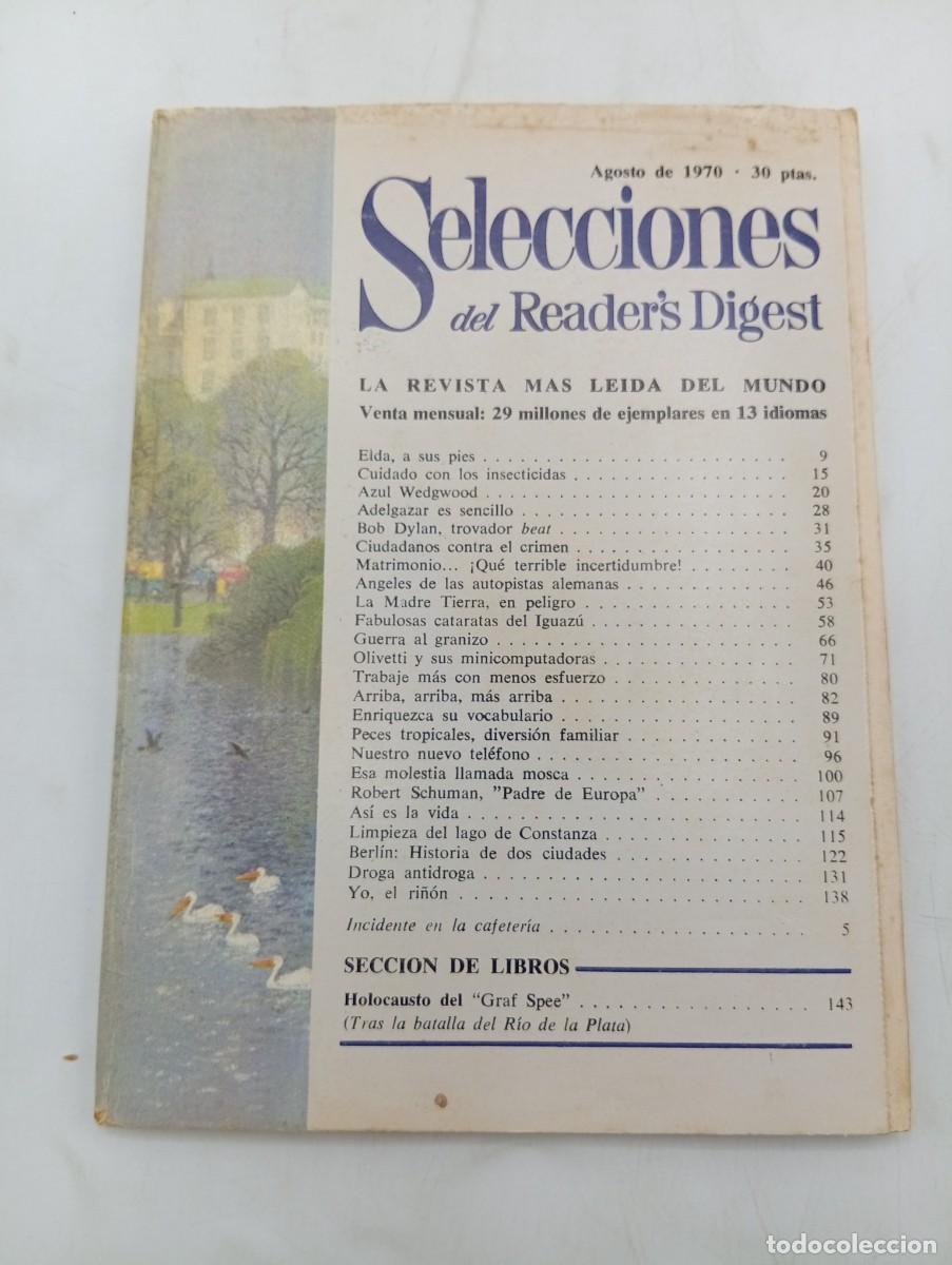 Coleccionismo de revistas y peri&oacute;dicos: SELECCIONES DEL READER&acute;S DIGEST. AGOSTO 1970. LA REVISTA MAS LEIDA DEL MUNDO. ELDA, A SUS P... LEER.