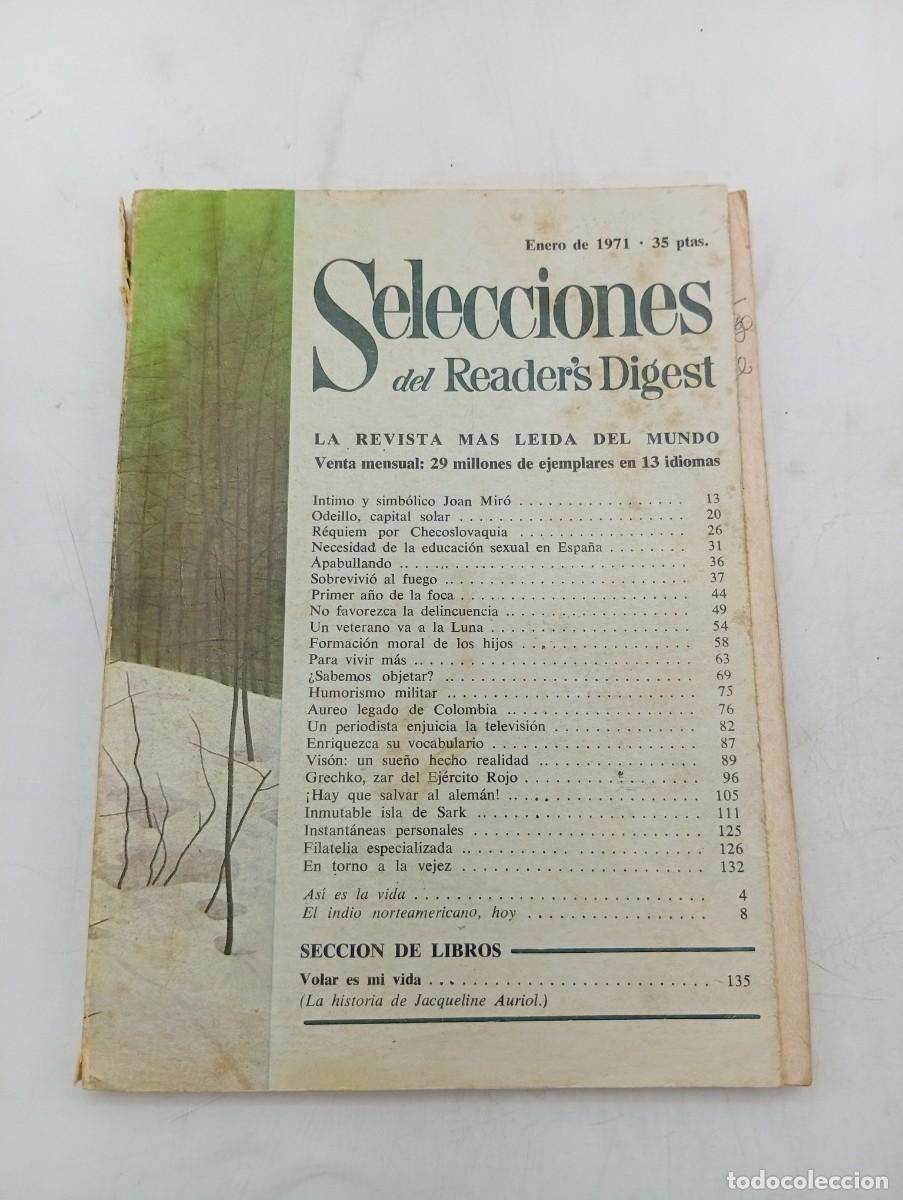 Coleccionismo de revistas y peri&oacute;dicos: SELECCIONES DEL READER&acute;S DIGEST. ENE 1971. LA REVISTA MAS LEIDA DEL MUNDO. INTIMO Y SIMBOL.... LEER.