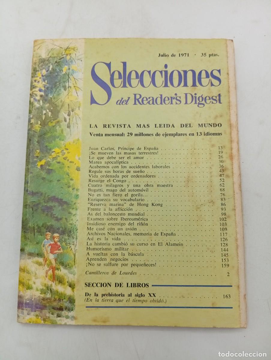 Coleccionismo de revistas y peri&oacute;dicos: SELECCIONES DEL READER&acute;S DIGEST. JUL 1971. LA REVISTA MAS LEIDA DEL MUNDO. JUAN CARLOS PRINC.. LEER.