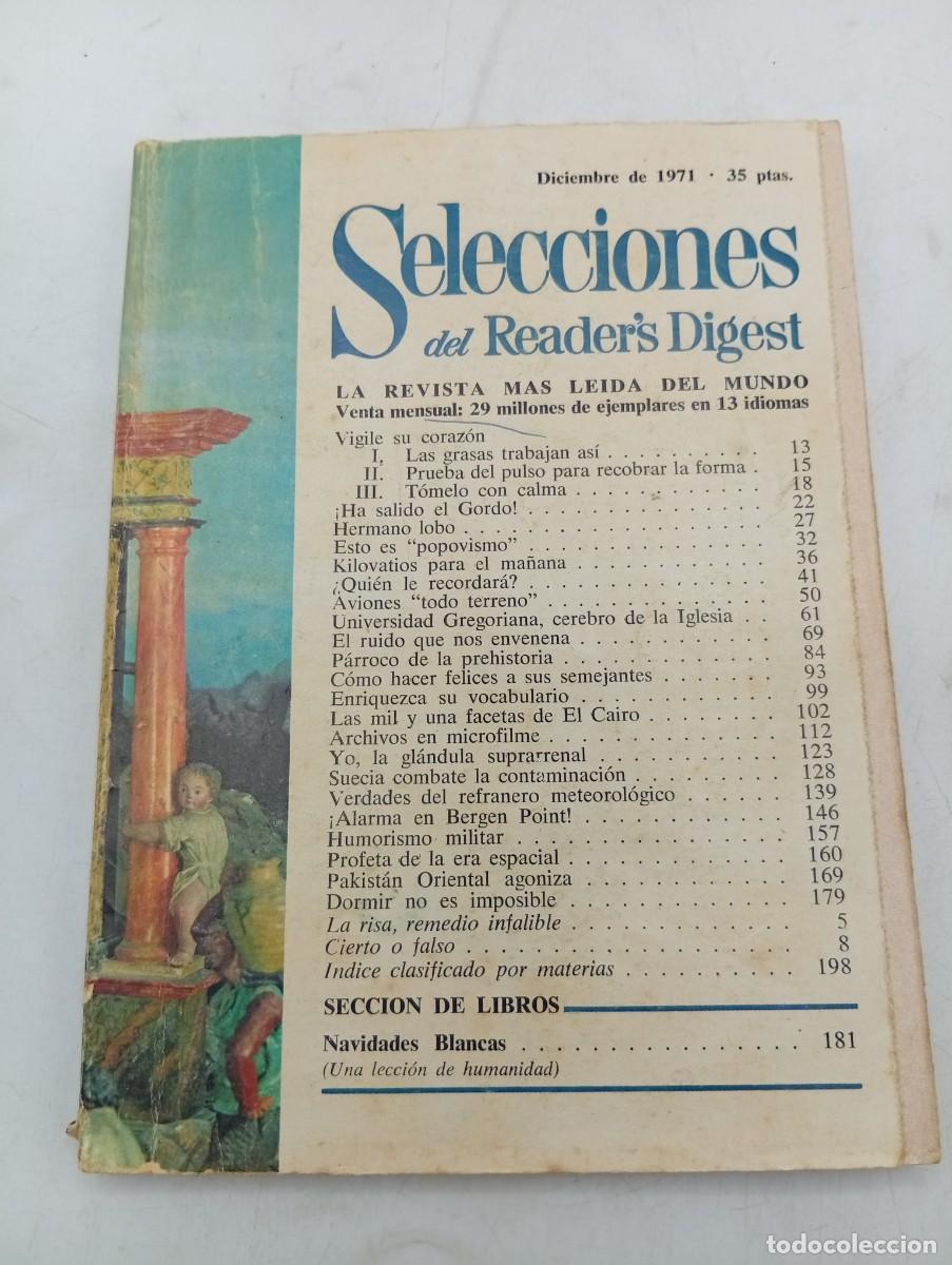 Coleccionismo de revistas y peri&oacute;dicos: SELECCIONES DEL READER&acute;S DIGEST. DIC 1971. LA REVISTA MAS LEIDA DEL MUNDO. VIGILE SU CORAZON.. LEER.