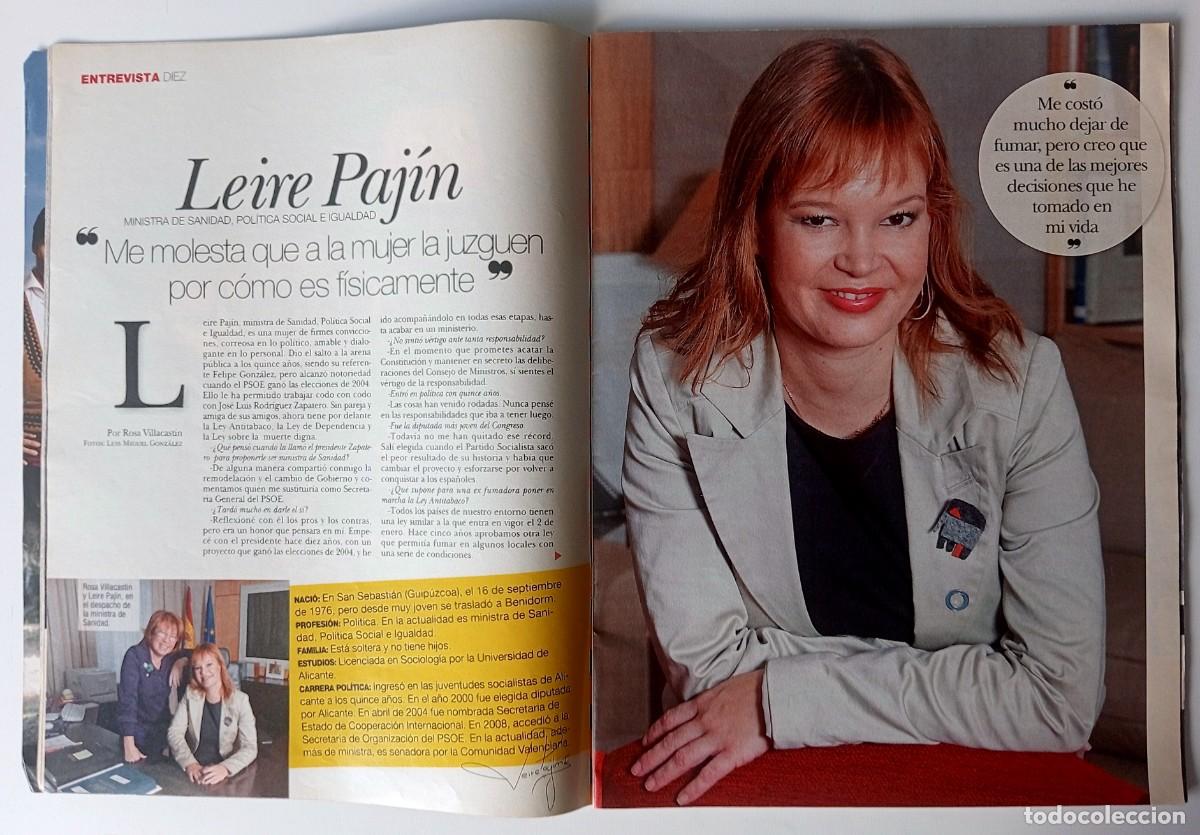 Coleccionismo de revistas y peri&oacute;dicos: COLECCIONISMO PAPEL REPORTAJE LEIRE PAJ&Iacute;N MINISTRA DE SANIDAD