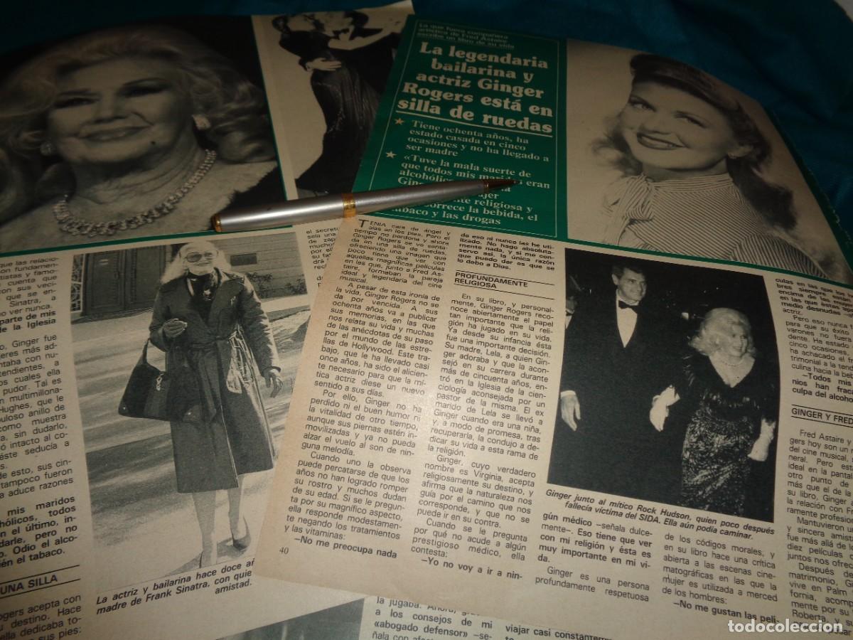 Coleccionismo de revistas y peri&oacute;dicos: RECORTE : GINGER ROGERS, ESCRIBE LIBRO DE SU VIDA. SEMANA, DCBRE 1991