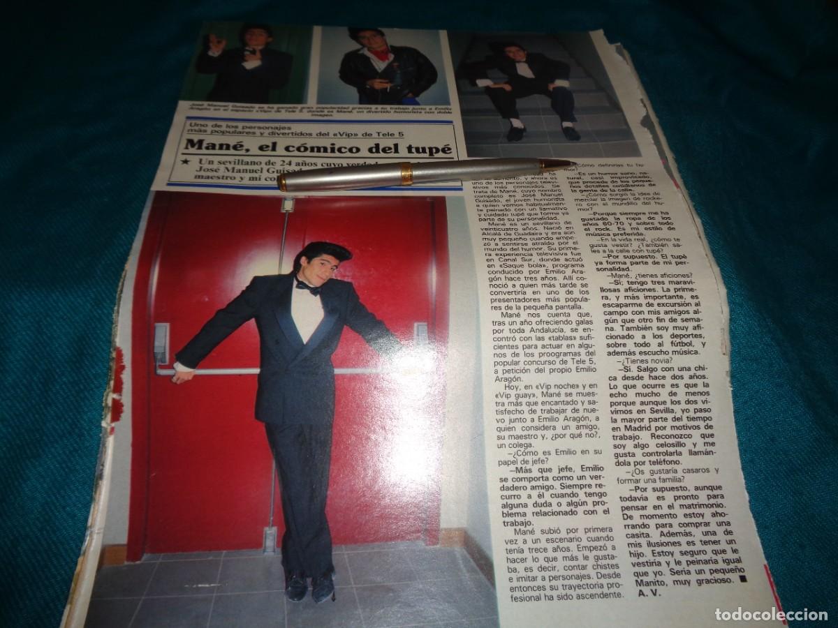 Collection Magazines and Newspapers: RECORTE : MAN&Eacute;, EL COMICO DEL TUPE. SEMANA, DCBRE 1991