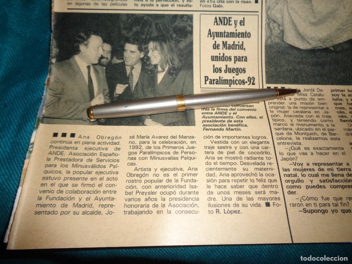 Coleccionismo de revistas y peri&oacute;dicos: RECORTE : ANA OBREGON, PRESIDENTA DE ANDE. SEMANA, DCBRE 1991