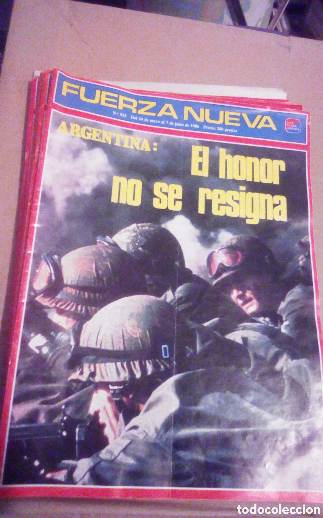 Coleccionismo de revistas y peri&oacute;dicos: Fuerza Nueva, n&deg; 915. A&ntilde;o 1986. Argentina: el honor no se resigna.