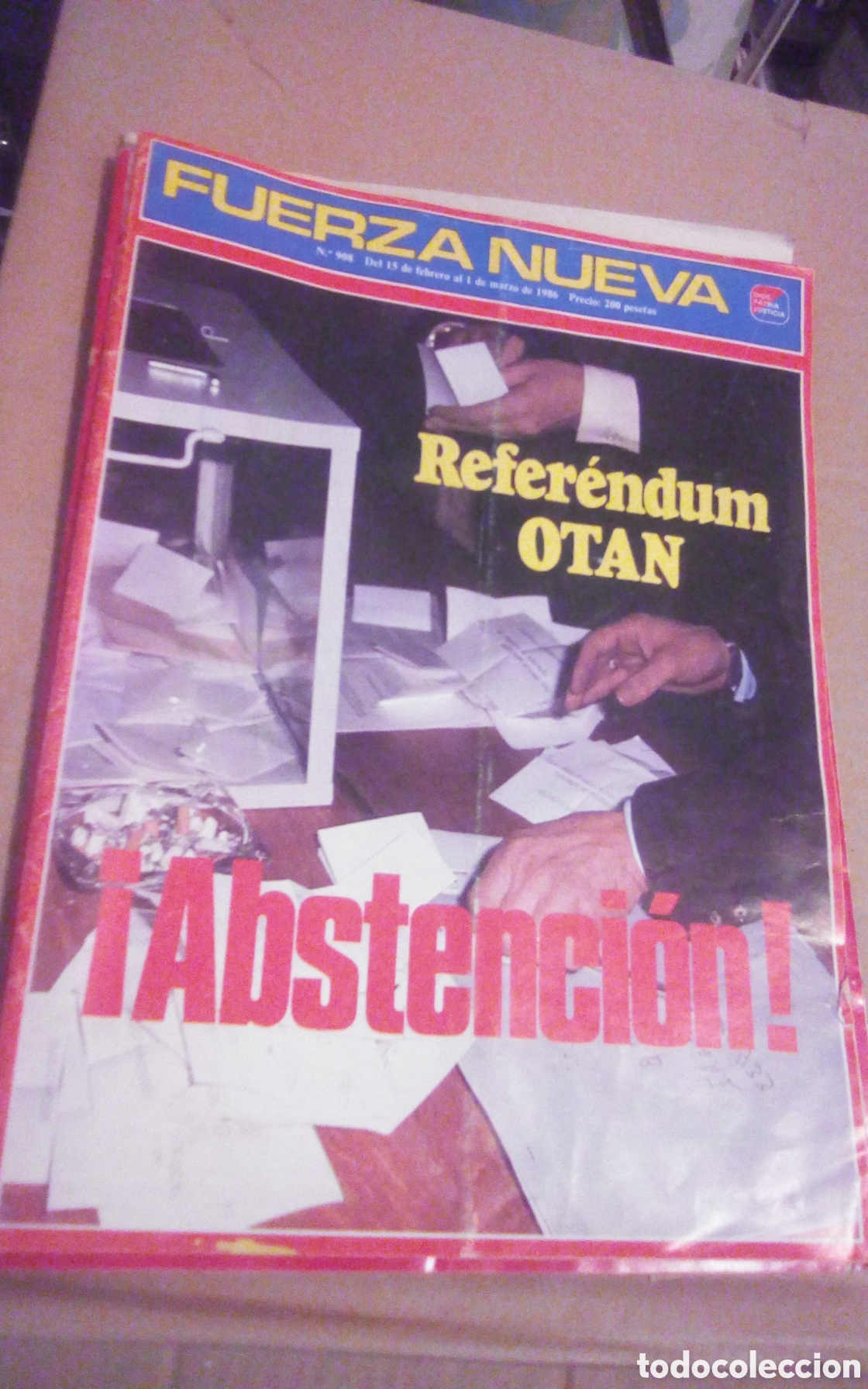 Coleccionismo de revistas y peri&oacute;dicos: Fuerza Nueva, n&deg; 908. A&ntilde;o 1986. Refer&eacute;ndum OTAN. &iexcl;Abstenci&oacute;n!.