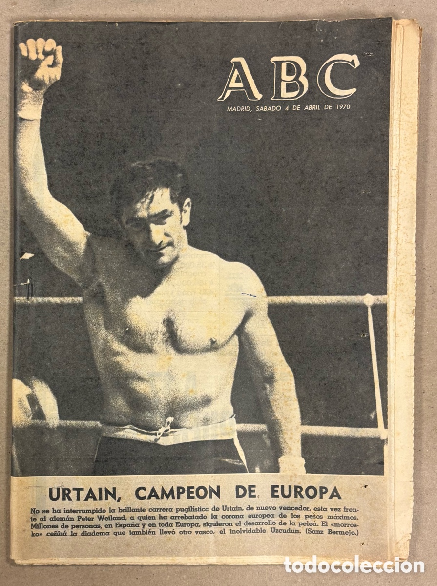 Coleccionismo de revistas y peri&oacute;dicos: ABC (4 DE ABRIL DE 1970). URTAIN CAMPE&Oacute;N DE EUROPA,&hellip;