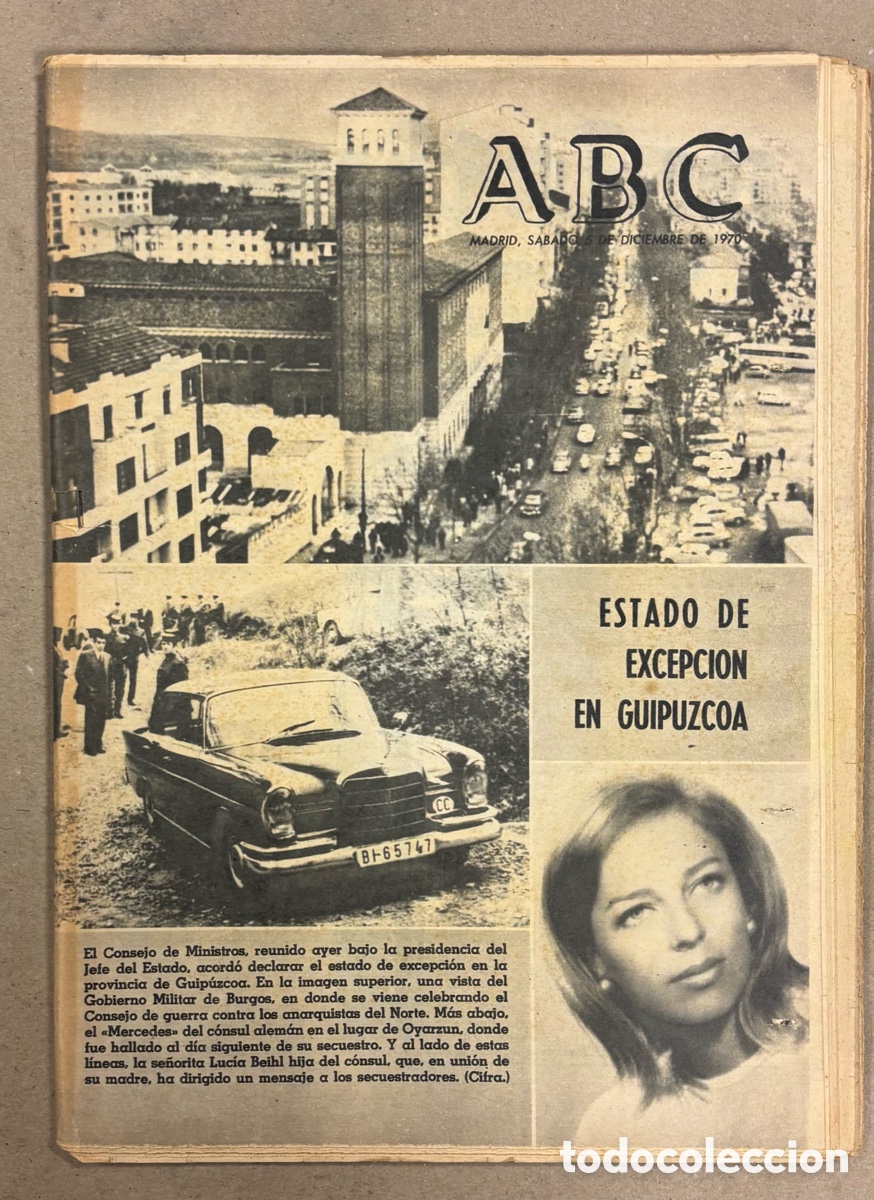 Coleccionismo de revistas y peri&oacute;dicos: ABC (5 DE DICIEMBRE DE 1970). ESTADO DE EXCEPCI&Oacute;N EN GUIP&Uacute;ZCOA,&hellip;