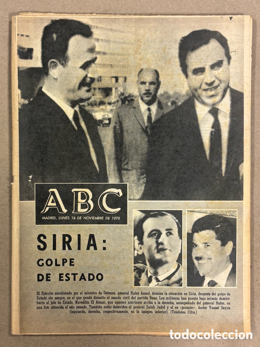 Coleccionismo de revistas y peri&oacute;dicos: ABC (16 DE NOVIEMBRE DE 1970). SIRIA: GOLPE DE ESTADO (HAFEZ ASSAD),&hellip;