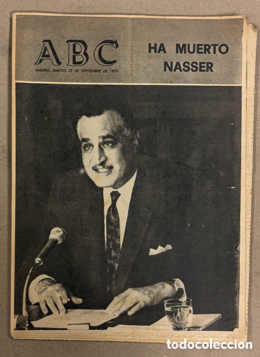 Coleccionismo de revistas y peri&oacute;dicos: ABC (29 DE SEPTIEMBRE DE 1970). HA MUERTO NASSER,&hellip;