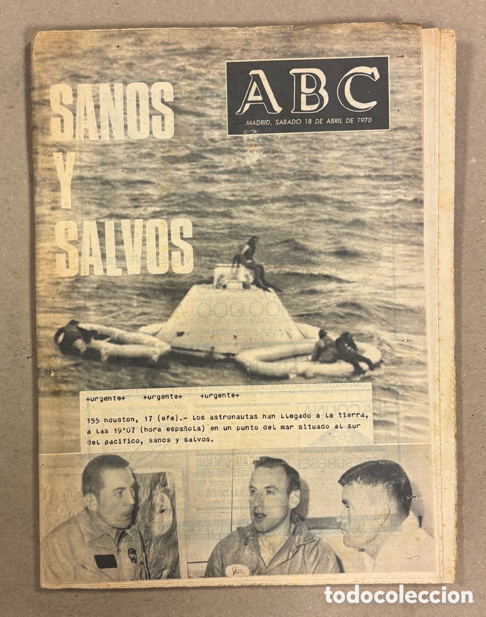 Coleccionismo de revistas y peri&oacute;dicos: ABC (18 DE ABRIL DE 1970). LOS ASTRONAUTAS HAN LLEGADO SANOS Y SALVOS APOLLO 13