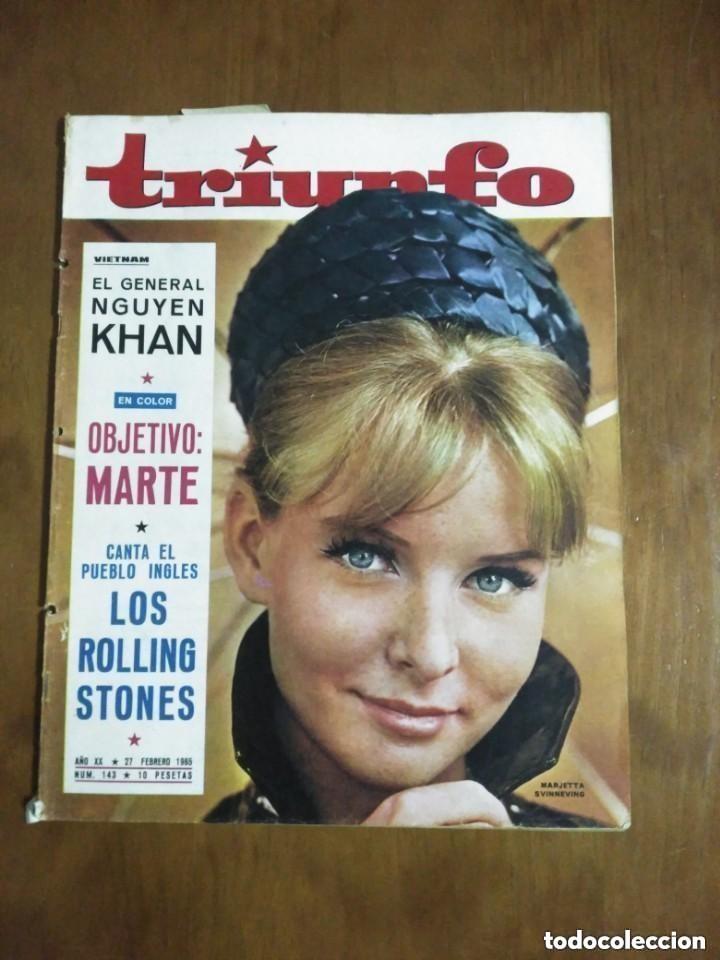 Coleccionismo de revistas y peri&oacute;dicos: Triunfo 27 Febrero 1965 - Los Rolling Stones, Onassis, Poster Roc&iacute;o Durcal