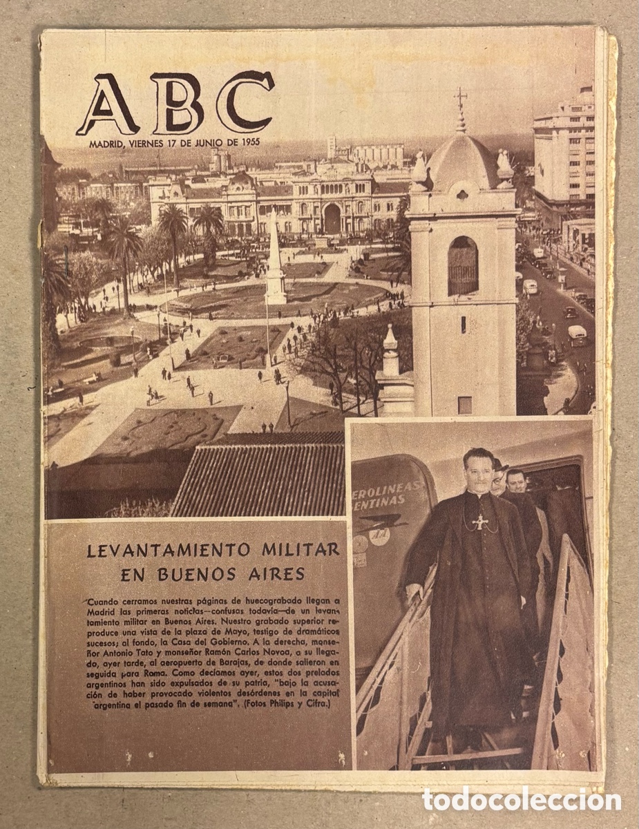 Coleccionismo de revistas y peri&oacute;dicos: ABC (17 DE JUNIO DE 1955). LEVANTAMIENTO MILITAR EN BUENOS AIRES,&hellip;