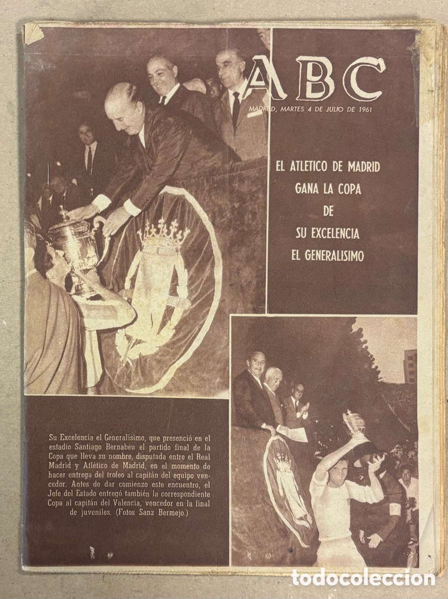 Coleccionismo de revistas y peri&oacute;dicos: ABC (4 DE JULIO DE 1961). ATL&Eacute;TICO DE MADRID GANA COPA DEL GENERALISIMO,&hellip;