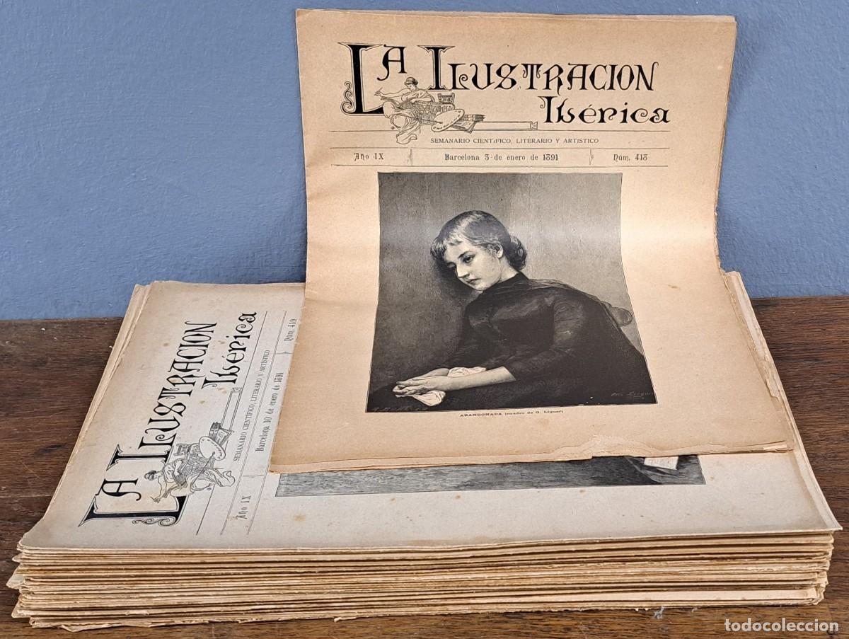 Coleccionismo de revistas y peri&oacute;dicos: Lote de 52 revistas La Ilustraci&oacute;n Ib&eacute;rica (1891) A&ntilde;o IX completo