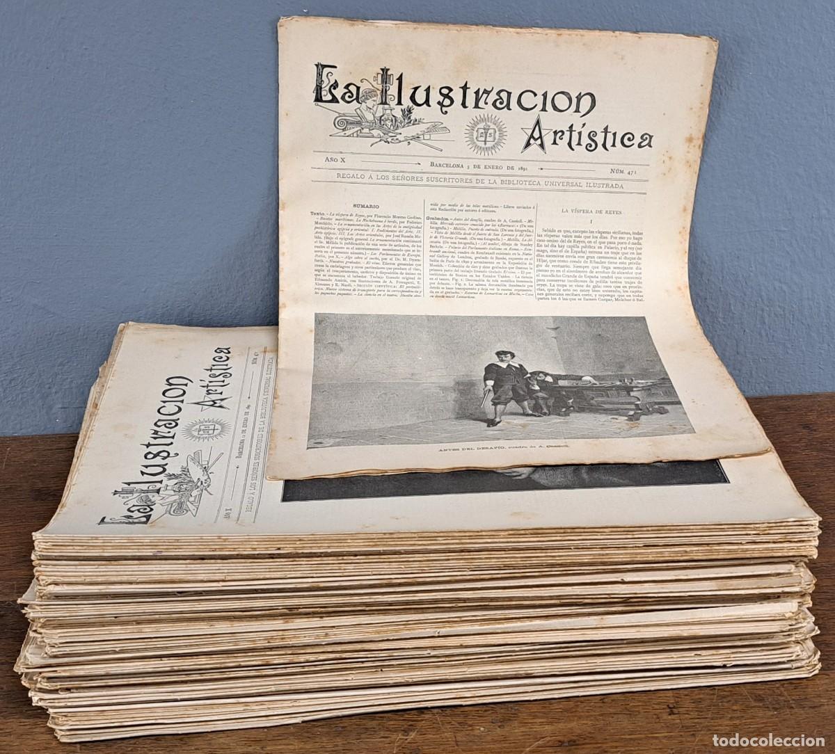 Coleccionismo de revistas y peri&oacute;dicos: Lote de 92 revistas La Ilustraci&oacute;n Art&iacute;stica (1891&ndash;1900)