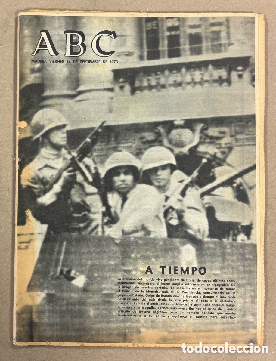 Coleccionismo de revistas y peri&oacute;dicos: ABC (14 DE SEPTIEMBRE DE 1973). GOLPE DE ESTADO EN CHILE,&hellip;