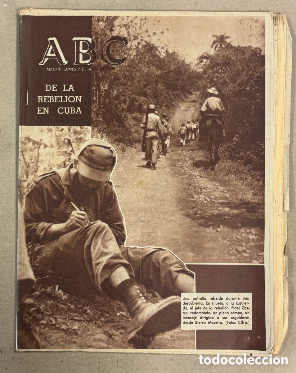 Coleccionismo de revistas y peri&oacute;dicos: ABC (7 DE ABRIL DE 1958). INICIO DE LA REVOLUCI&Oacute;N CUBANA. FIDEL CASTRO,&hellip;