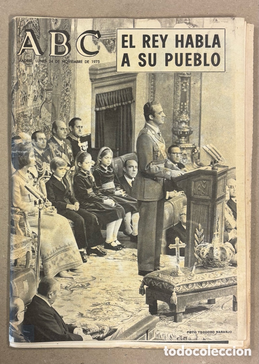 Coleccionismo de revistas y peri&oacute;dicos: ABC (24 DE NOVIEMBRE DE 1975). EL REY JUAN CARLOS HABLA A SU PUEBLO (MUERTE FRANCO).