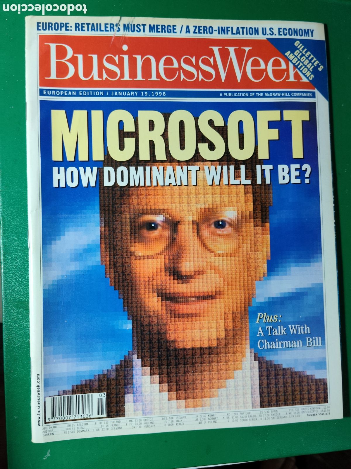 Coleccionismo de revistas y peri&oacute;dicos: Business Week edici&oacute;n Europea n&deg;19 a&ntilde;o 1998 MICROSOFT