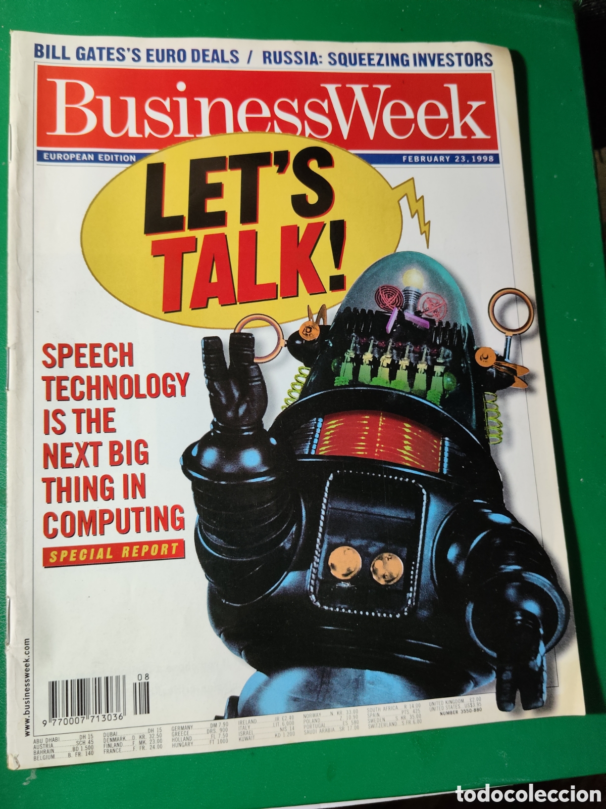 Coleccionismo de revistas y peri&oacute;dicos: Business Week edici&oacute;n Europea 23 febrero a&ntilde;o 1998