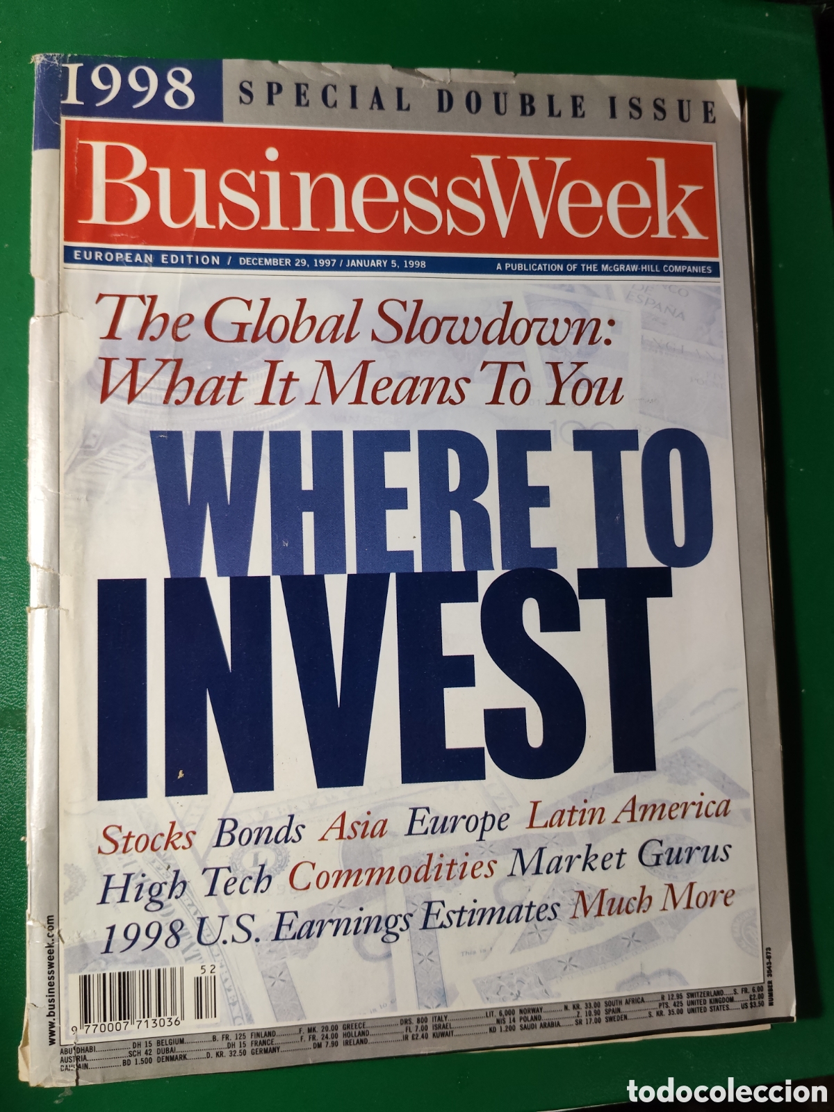 Coleccionismo de revistas y peri&oacute;dicos: Business Week edici&oacute;n Europea 29 diciembre /5 junio a&ntilde;o 1997/98
