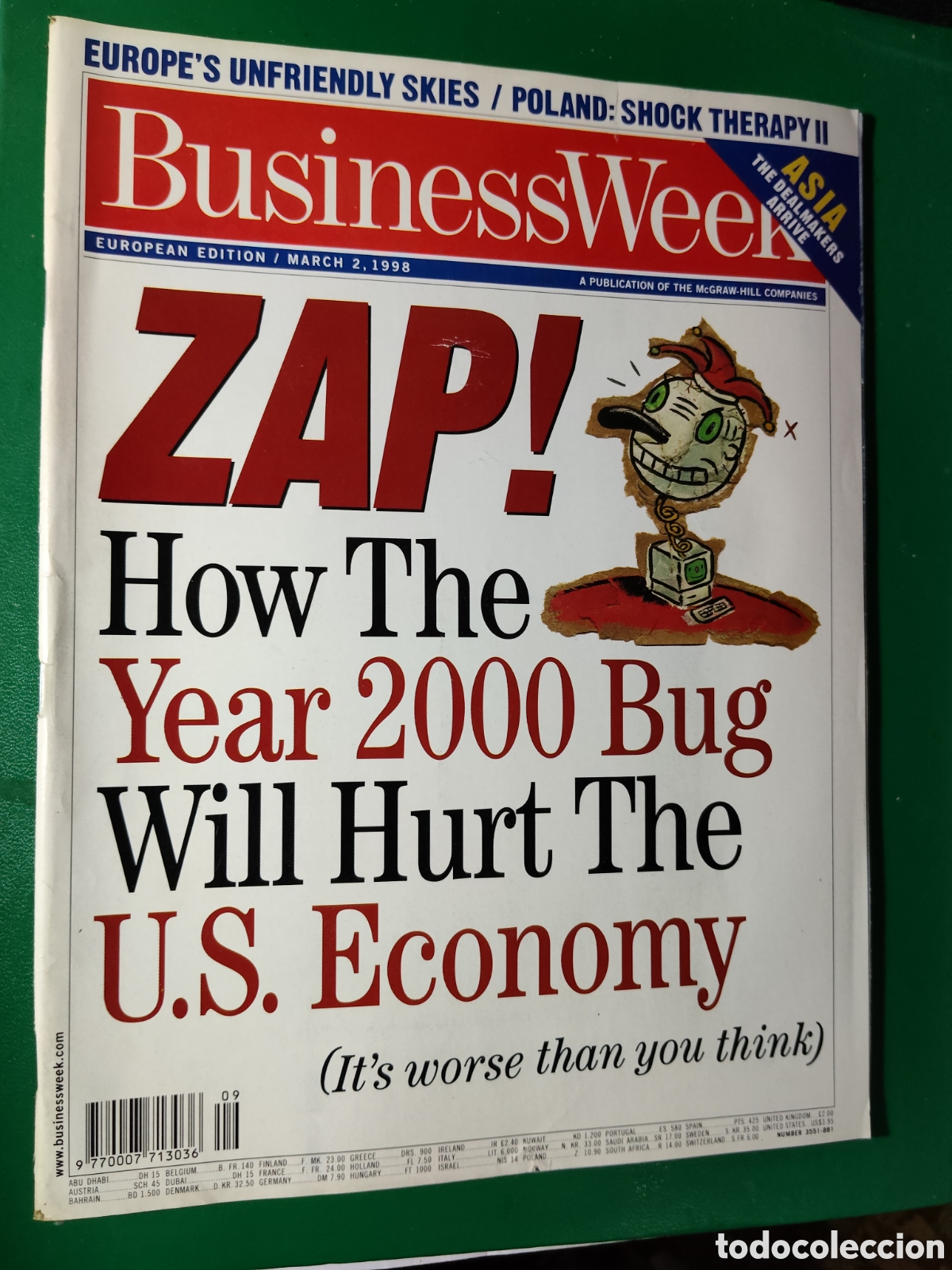 Coleccionismo de revistas y peri&oacute;dicos: Business Week edici&oacute;n Europea 2 marzo a&ntilde;o 1998