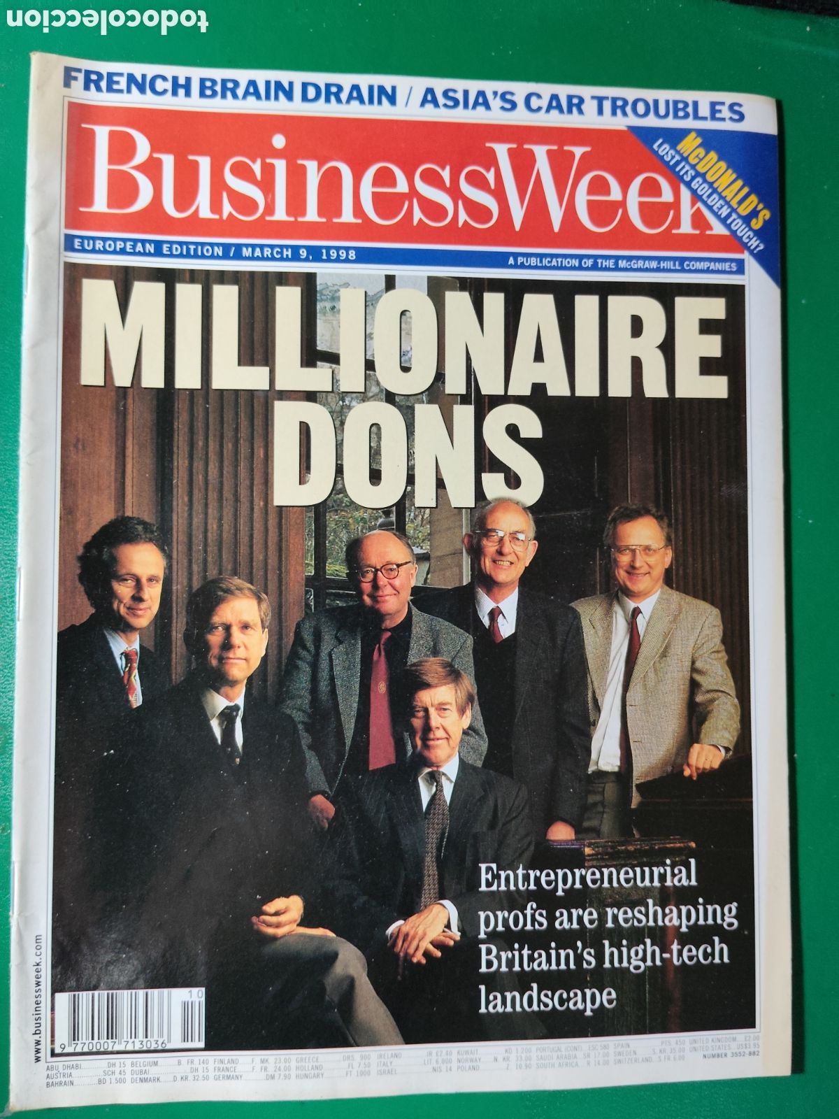 Coleccionismo de revistas y peri&oacute;dicos: Business Week edici&oacute;n Europea 9 marzo a&ntilde;o 1998