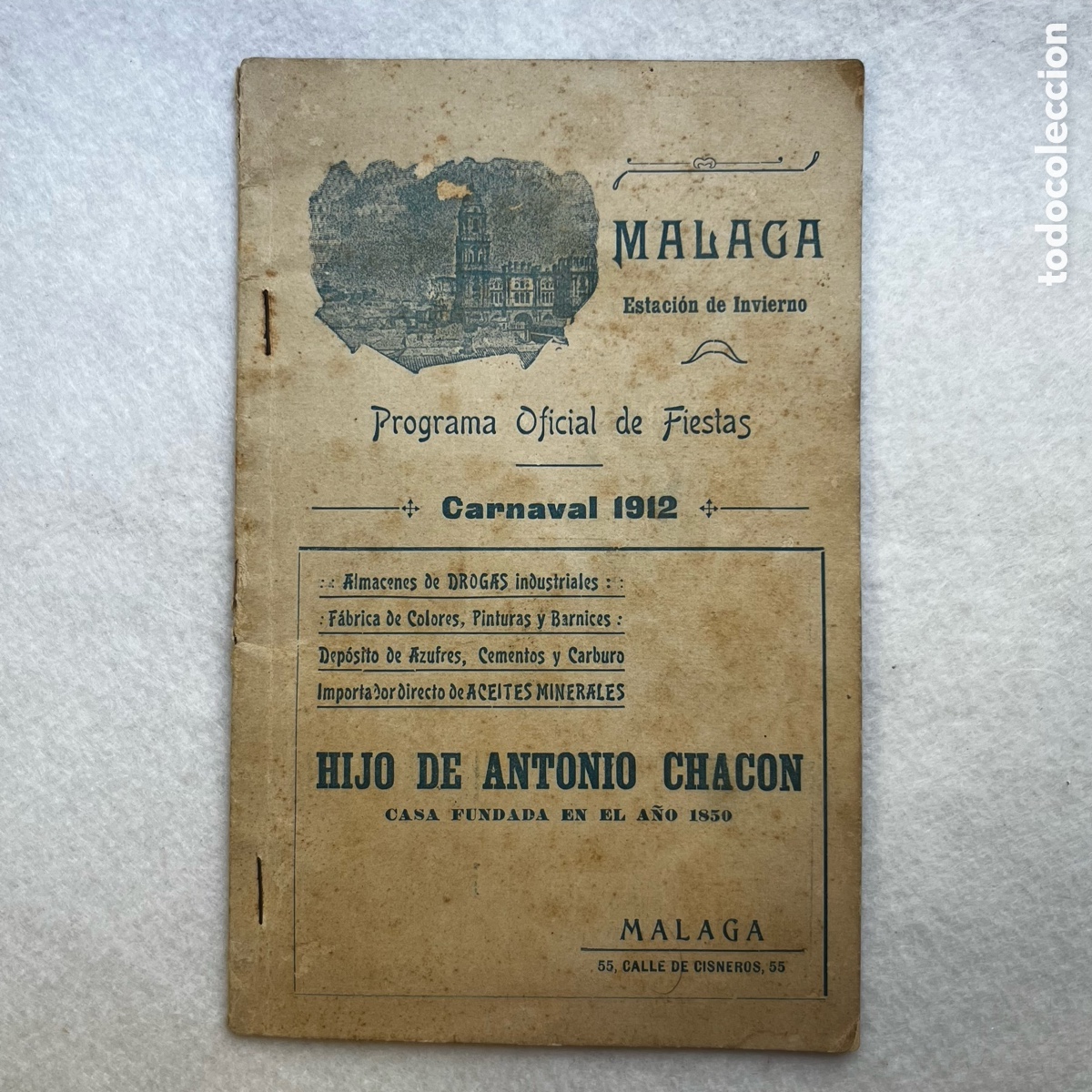Coleccionismo de revistas y peri&oacute;dicos: M&Aacute;LAGA / PROGRAMA OFICIAL DE FIESTAS / CARNAVAL 1912 / PUBLICIDAD / TREN / TRANV&Iacute;A / FERROCARRIL