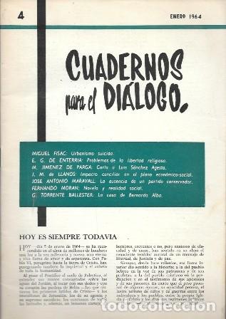 Coleccionismo de revistas y peri&oacute;dicos: REVISTA MENSUAL CUADERNOS PARA EL DIALOGO - N&ordm; 4 ENERO 1964 - A-REV-3100