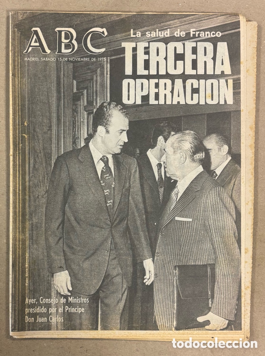Coleccionismo de revistas y peri&oacute;dicos: ABC (17 DE NOVIEMBRE DE 1975). LA SALUD DE FRANCO TERCERA OPERACI&Oacute;N,..