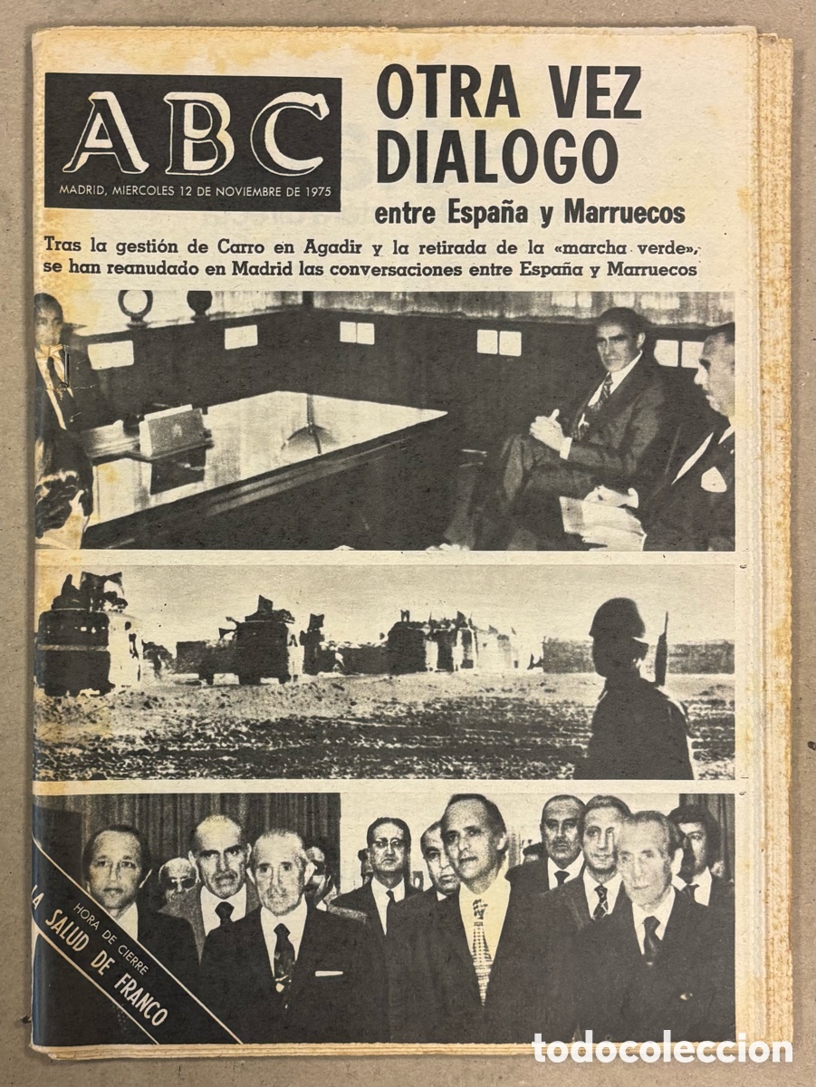 Coleccionismo de revistas y peri&oacute;dicos: ABC (12 DE NOVIEMBRE DE 1975). MARCHA VERDE DI&Aacute;LOGO ESPA&Ntilde;A MARRUECOS, LA SALUD DE FRANCO,&hellip;