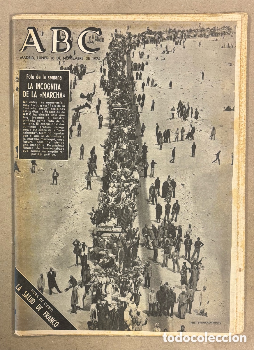 Coleccionismo de revistas y peri&oacute;dicos: ABC (10 DE NOVIEMBRE DE 1975). MARCHA VERDE S&Aacute;HARA, LA SALUD DE FRANCO,&hellip;