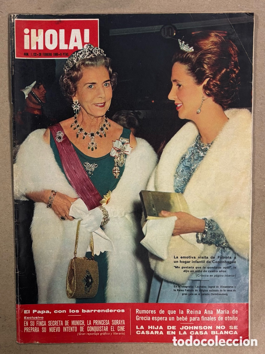 Coleccionismo de revistas y peri&oacute;dicos: HOLA N&deg; 1122 (1968). FABIOLA, SORAYA, CACER&Iacute;A FRANCO EN EL PARDO, JOAN COLLINS,&hellip;