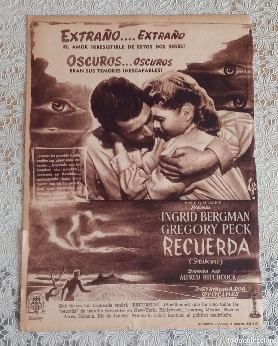 Coleccionismo de revistas y peri&oacute;dicos: Hoja revista promocional Procines pel&iacute;cula Recuerda dise&ntilde;o ojos surrealista dalinianos Salvador Dal&iacute;