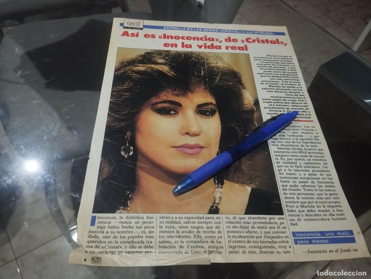 Coleccionismo de revistas y peri&oacute;dicos: MARIELA ALCAL&Aacute; SERIE CRISTAL LA INTRUSA ANTIGUO RECORTE REVISTA
