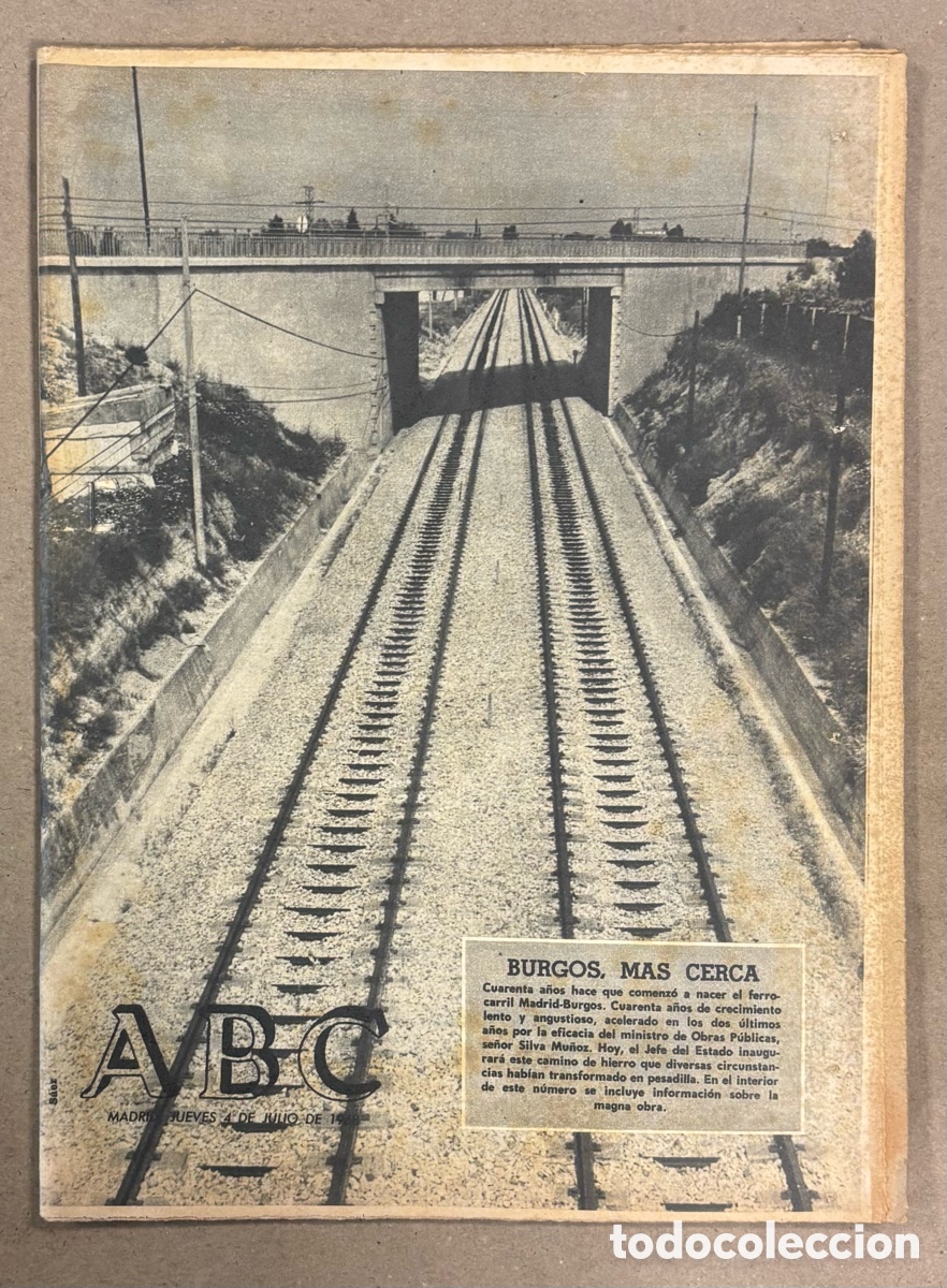 Coleccionismo de revistas y peri&oacute;dicos: ABC (7 DE MAYO DE 1968). INAUGURACI&Oacute;N L&Iacute;NEA FERROCARRIL BURGOS - MADRID,&hellip;