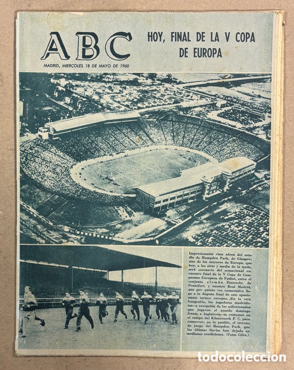 Coleccionismo de revistas y peri&oacute;dicos: ABC (18 DE MAYO DE 1961). FINAL COPA DE EUROPA REAL MADRID - EINTRACHT FRANKFURT EN GLASGOW,&hellip;