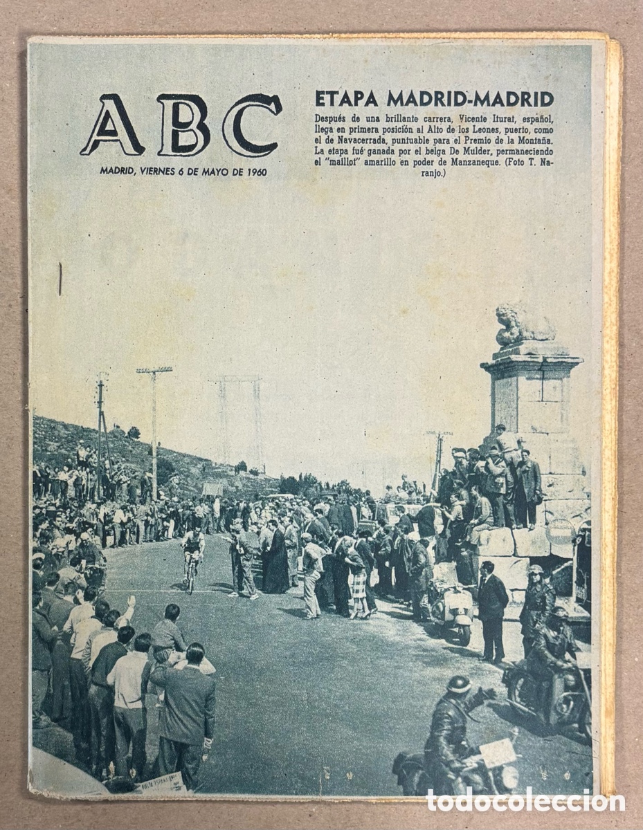 Coleccionismo de revistas y peri&oacute;dicos: ABC (6 DE MAYO DE 1960). CICLISMO: VUELTA A ESPA&Ntilde;A ETAPA MADRID-MADRID,&hellip;