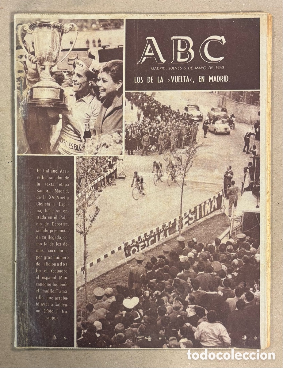 Coleccionismo de revistas y peri&oacute;dicos: ABC (5 DE MAYO DE 1960). CICLISMO: VUELTA A ESPA&Ntilde;A EN MADRID; ASSIRELLI,&hellip;