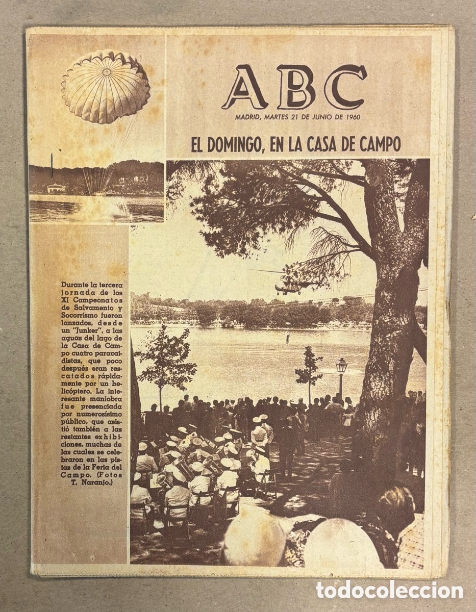 Coleccionismo de revistas y peri&oacute;dicos: ABC (21 DE JUNIO DE 1960). EL DOMINGO EN LA CASA DE CAMPO CAMPEONATOS DE SALVAMENTO Y SOCORRISMO,&hellip;