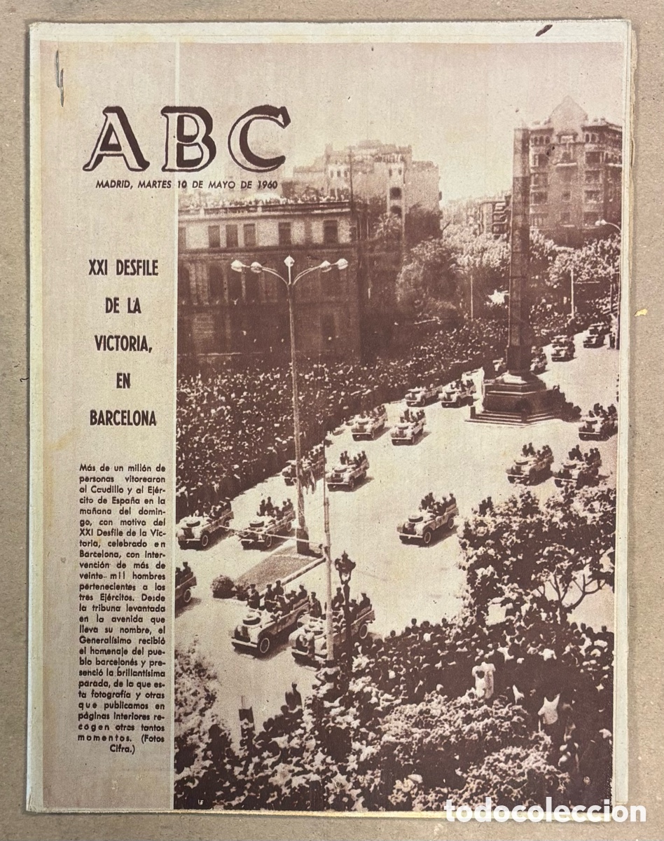 Coleccionismo de revistas y peri&oacute;dicos: ABC (10 DE MAYO DE 1960). XXI DESFILE DE LA VICTORIA EN BARCELONA,&hellip;