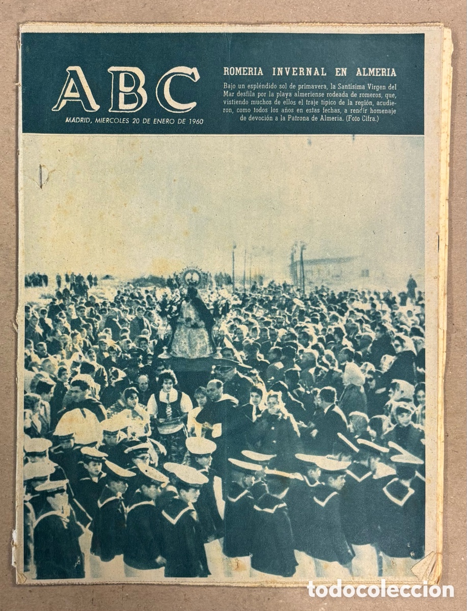 Coleccionismo de revistas y peri&oacute;dicos: ABC (20 DE ENERO DE 1960). ROMER&Iacute;A INVERNAL EN ALMERIA,..