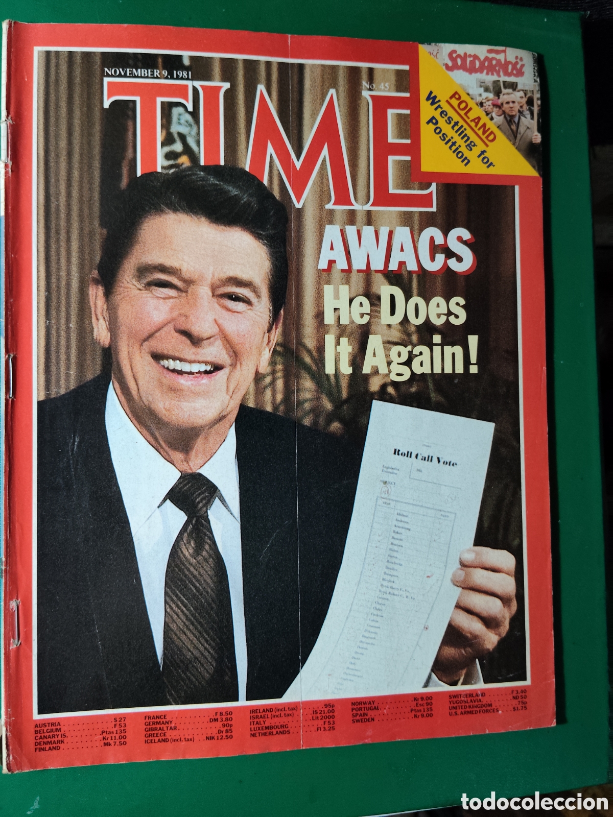 Coleccionismo de revistas y peri&oacute;dicos: Revista TIME noviembre 1981 n&deg;45