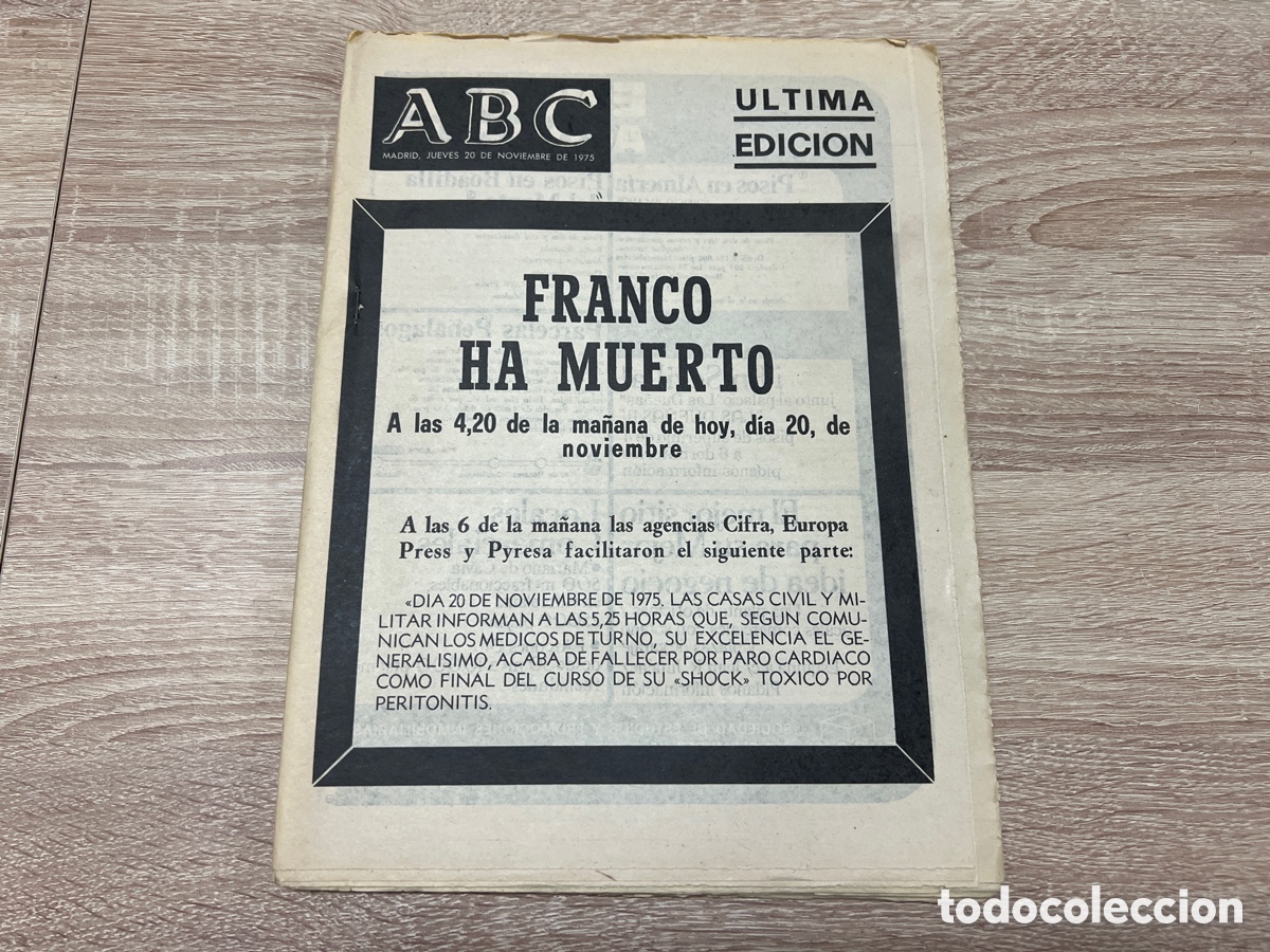 Collectionnisme de Revues et Journaux: ABC 20-11-1975 ESPECIAL FRANCO HA NUERTO ULTIMA EDICION