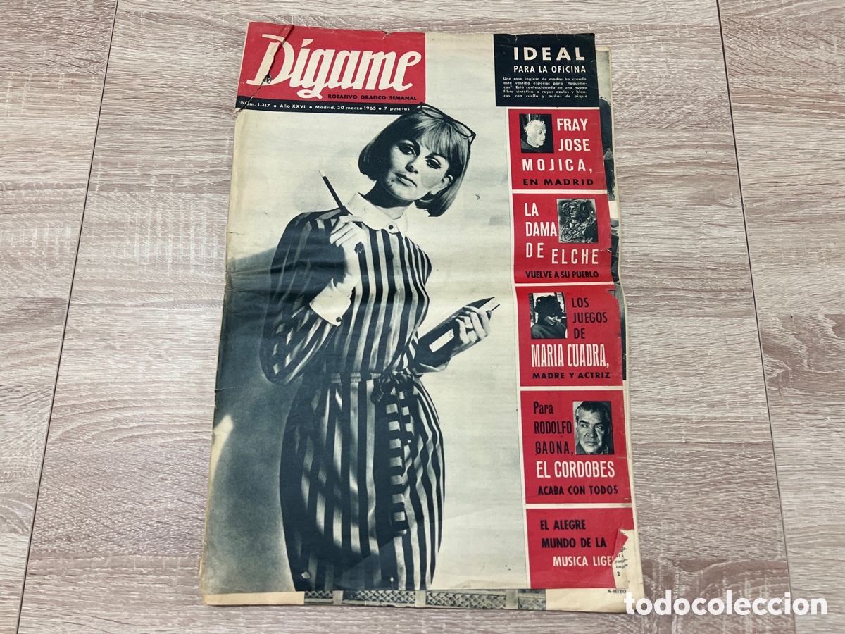 Collectionnisme de Revues et Journaux: DIGAME N&ordm; 1317 ( 30-03-1965 ) PAQUIRRI DUBUTANDO COMO NOVILLERO TOROS LIGA CINE