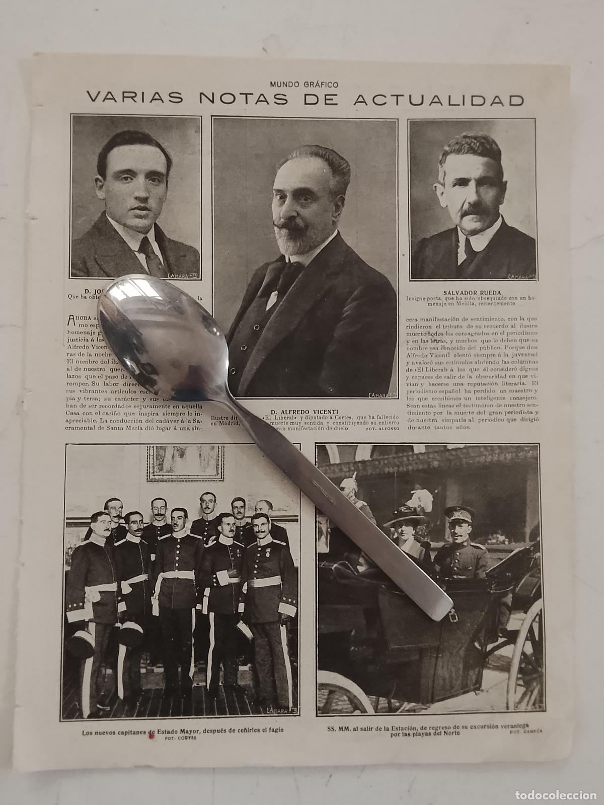 Collectionnisme de Revues et Journaux: hoja a&ntilde;o 1915/1916 - militares - SALVADOR RUEDA ALFREDO VICENTI FERNANDEZ PACHECO SSMM LOS REYES