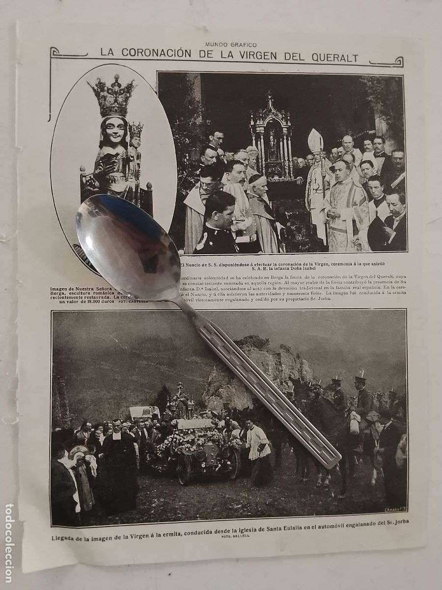 Colecionismo de Revistas e Jornais: hoja a&ntilde;o 1915/1916 - CORONACION VIRGEN DEL QUERALT EL NUNCIO INFANTA DO&Ntilde;A ISABEL ERMITA AUTOMOVIL